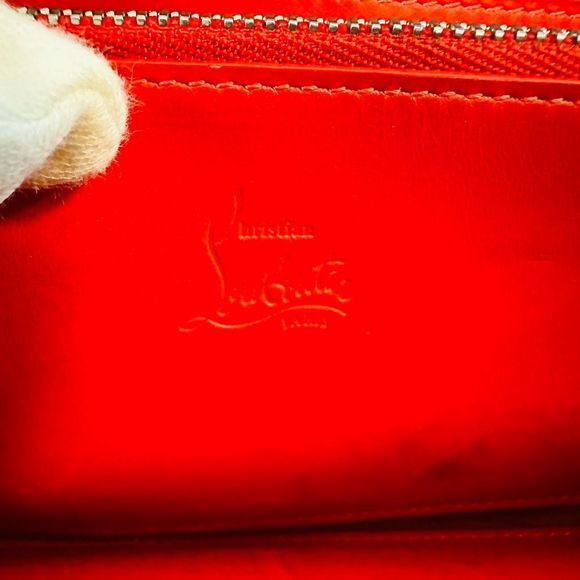 🧧SOLD🧧CHRISTIAN LOUBOUTIN Panettone silver leather studded zip wallet - Picture 9 of 12
